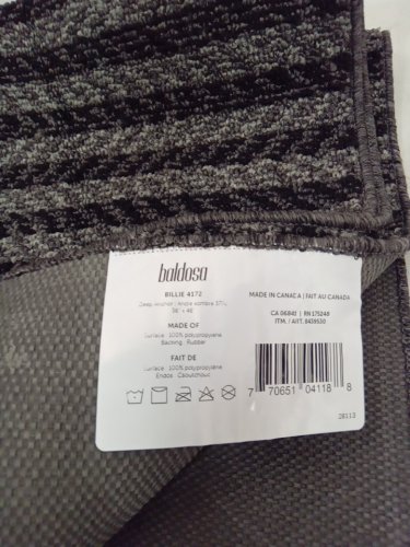 Baldosa Decorative Entrance Mat - 36" x 46" - Grey\black (Model: 8439530) image 3