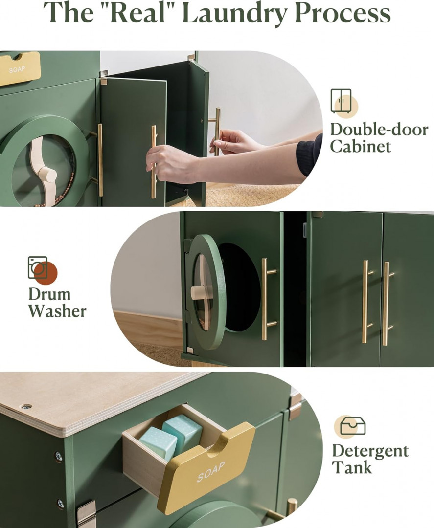 Kid's ROBud Vintage washing machine play set - 3-8 YR - green (model: WCF21) image 4