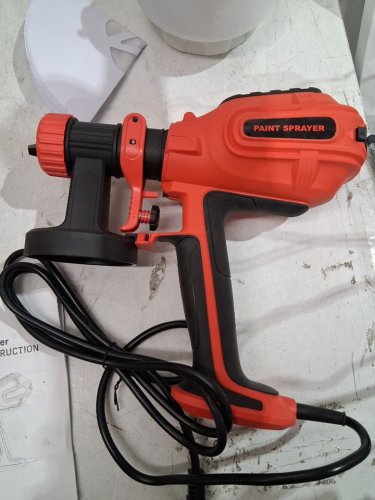 HOYOA CORDED Paint Spray Gun WITH  6 Nozzles and Adjustable Flow Control - 1200ml - 800W - RED image 4