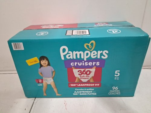 96PK PAMPERS PULL ON CRUISERS 360° 100% leakproof DISPOSABLE BABY DIAPERS - SIZE 5 (27LBS+) image 2