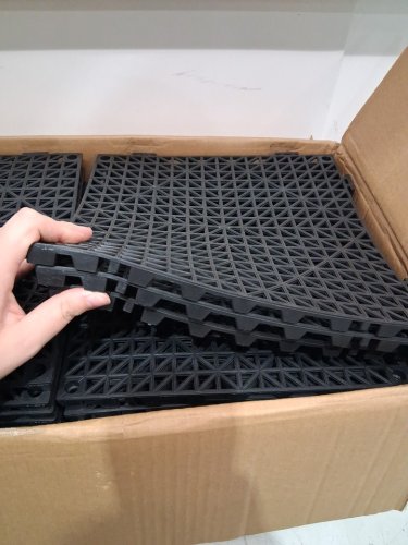 50pk VEVOR Modular Interlocking Drainage Mats - 12" x 12" - black (model: 30*30*1.5cm-b) image 5