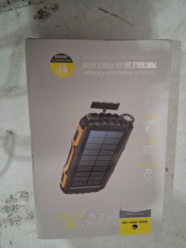 Portable Charger Solar Power Bank 5V3.1A Qc 3.0 Fast Charger Built-in Super Bright Flashlight- 42800mAh - Orange (model:YD-819) image 2