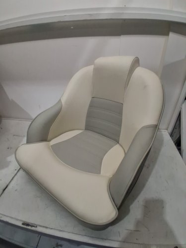 Gymax Pontoon Boat High Back Waterproof PVC Leather Captain Bucket Seat - 330LBS CAP - 23" x 24" x 21" - White/Grey (Model: 4TH4NYTMWHFC) image 3