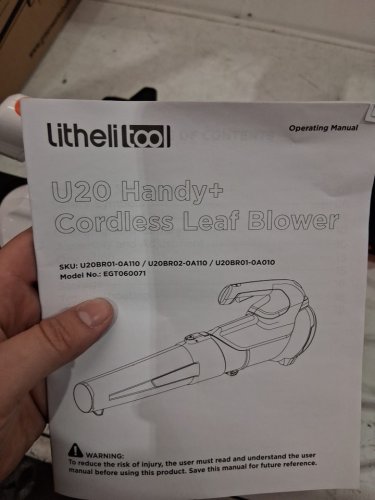 Litheli Leaf Blower Handheld Cordless Electric Blower - 20V - White (MODEL: EGT060071) image 7