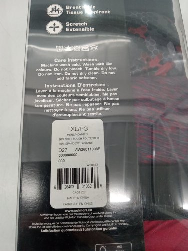 4PK Men's Athletic Works Everyday Boxer Trunks - Extra Large - Red / Black image 3