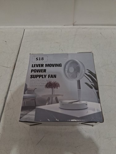 portable folding rechargeable fan - 14.17'' - 3.13ft - white (Model : S18) image 2