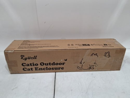 RYWELL 2-TIER POP UP CATIO WITH WINDOWS, WEATHERPROOF, SUNSHADE & FOLDABLE CATIO OUTDOOR CAT ENCLOSURE WITH CARRY BAG & GROUND STAKES - 44" X 44" X 37" - BLACK (MODEL: PE-OT-0017-BK-RY) image 2
