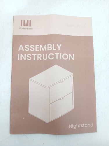 ModernMate Nightstand with 2 Drawers - 23.6" x 23.6" x 15.5" - Brown/Beige (Model: XDS-CTG0102-NY) image 7