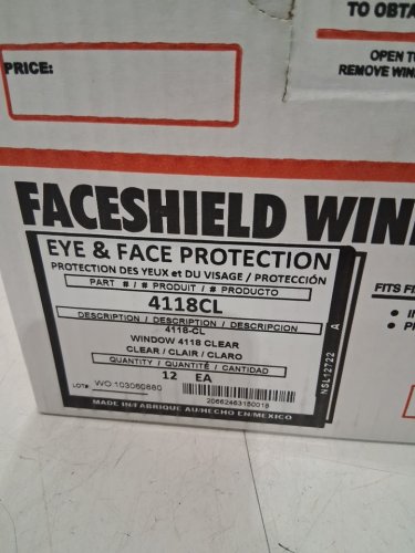 12pk fibre-metal Faceshield Window replacements for Fibre-Metal F300 faceshield headgear - clear (model: 4118cl) image 3