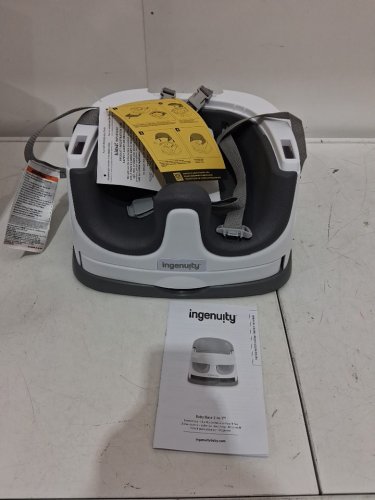 INGENUITY BABY BASE 2-IN-1 BOOSTER FEEDING & FLOOR SEAT - 50LBS CAP - WHITE/SLATE GREY (MODEL: 11576) image 3