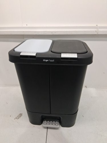 Step N' Sort Dual Trash and Recycling Bin with Slow Close Lid - 20L (EACH) - BLACK (MODEL: SNS402-B) image 2