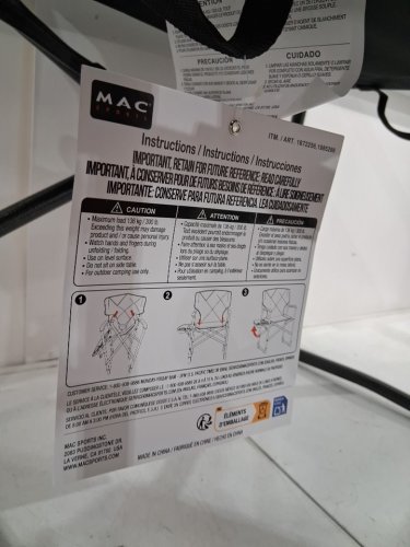 MAC SPORTS FOLDING DIRECTOR CAMPING CHAIR- 300LBS MAX/CAP - GREY (MODEL: 1872256) image 5