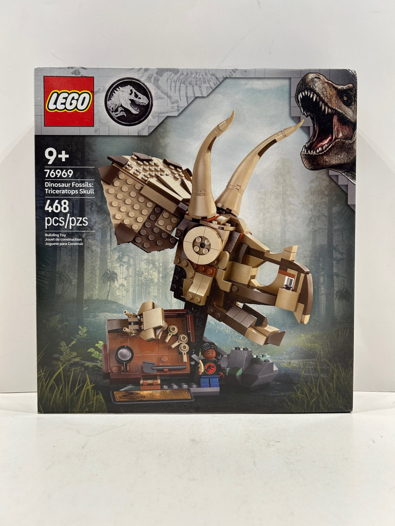 468pc Lego - jurassic world - dinosaur fossils: triceratops skull (76969) image 3
