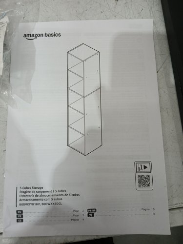 Amazon Basics 5-Cube Bookcase Compatible with Fabric Storage Cube Organizers - 56.6" x 11.8" x 11.8" - Black image 5