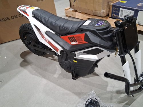 Kids GARVEE Electric Dirt Bike with Rear Suspension, Music & RUBBER TIRES - 350w - 13.7mph - 24v - white/multicolor (model:JC310A) image 5