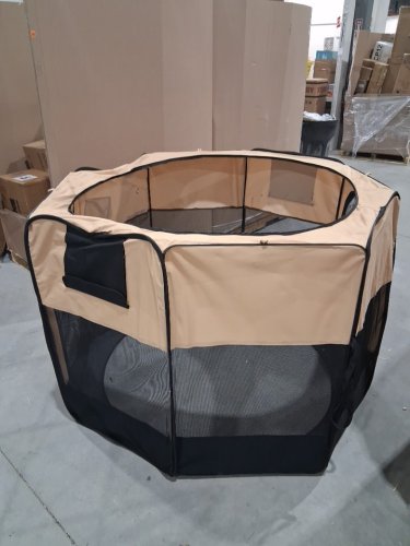 Armarkat Portable Pet Playpen in Black and Beige Combo - 49'' x 49'' x 26'' (PP003BGE-XL) image 3