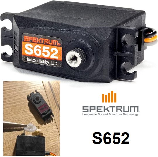 thumbnail image 2 of Spektrum S652 18Kg Servo With Steel Gears - High Torque Servo For RC Cars, Trucks, Robotics 2 of 10