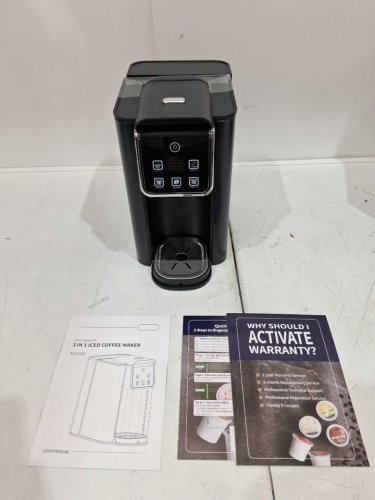 kidisle 3 in 1 single serve iced and hot coffee maker - 50oz reservoir - 5 cup sizes - 1150w - 120v - black (model: kc101b) image 3