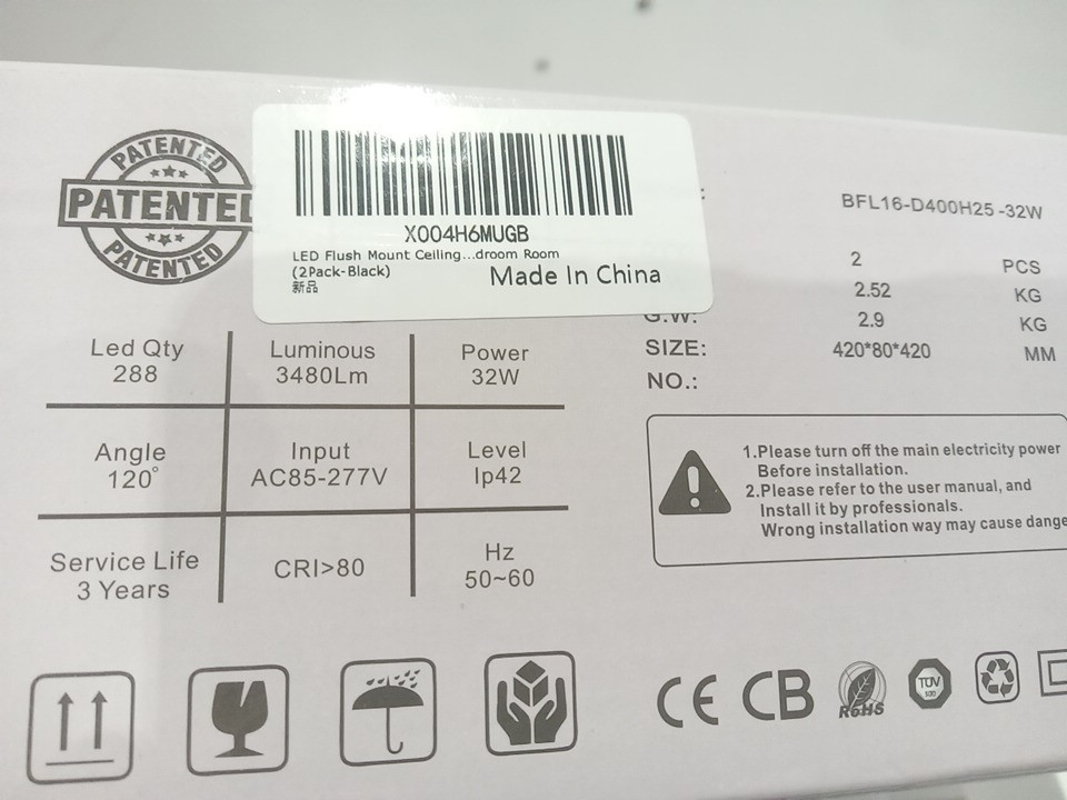 2PK Bright future lighting Slim Flush Mount Dimmable 3CCT Round Panel Ceiling Lights - 3000K - 6000K - 32W - 16" - Black (MODEL: bfl16-D400H25-32W) image 5