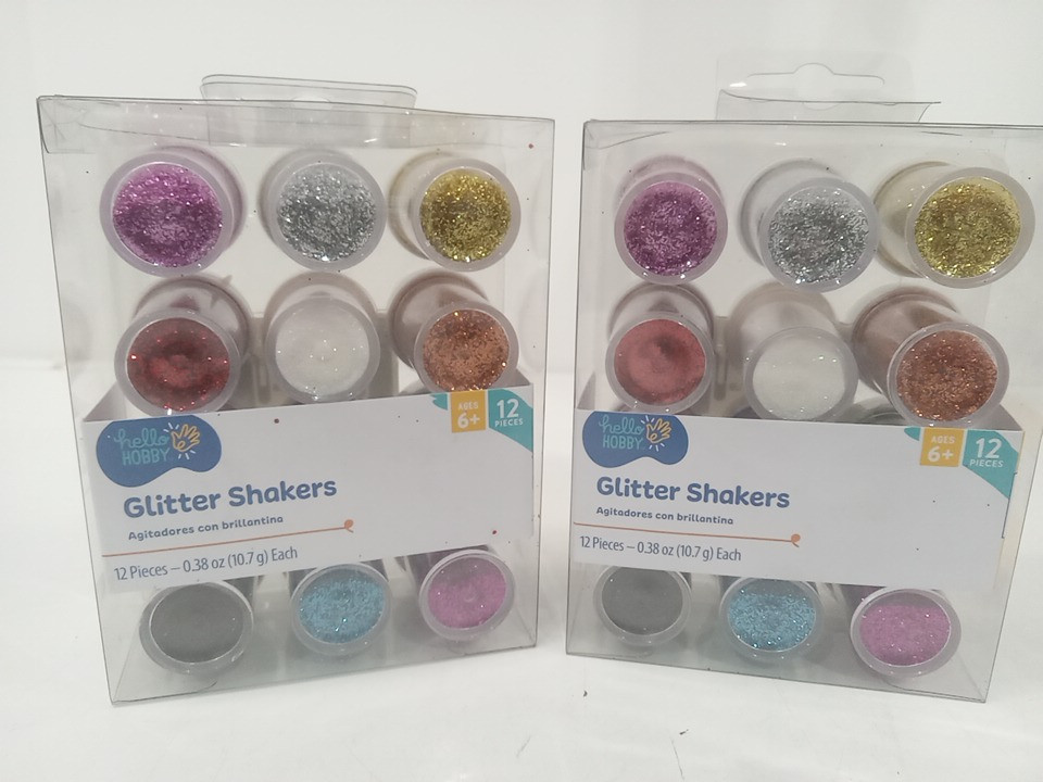 2 (12PC) hello hobby fine glitter shaker multipack - 10.7g each - assorted colours (MODEL: 218281HHRF) image 2