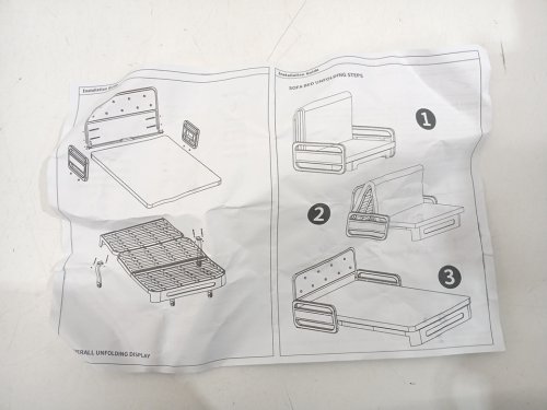 2-IN-1 Modern Pull-Out Sofa Bed - 50" - Grey/White image 12