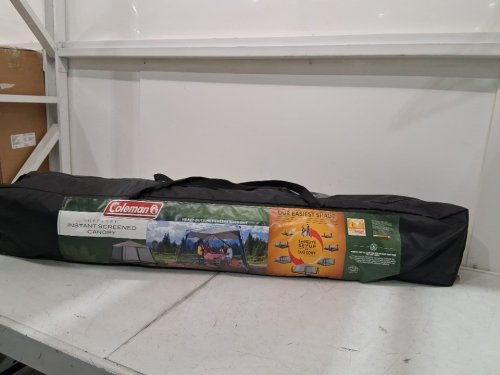 COLEMAN INSTANT EASY POP-UP OUTDOOR SCREEN HOUSE WITH CARRY BAG - 11FT X 11FT - CENTER HEIGHT 7FT 6" - GREY image 2