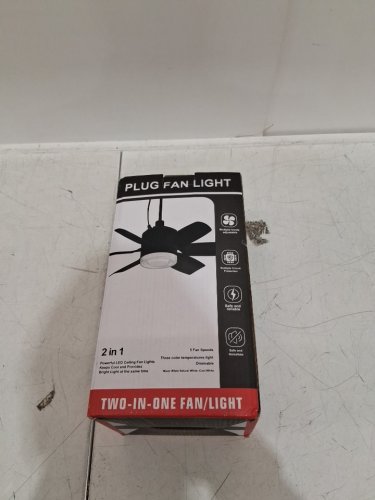 Fanspex Plug in Ceiling Fan with Light for Gazebo - 20.5'' - black (model: fs-16E) image 2