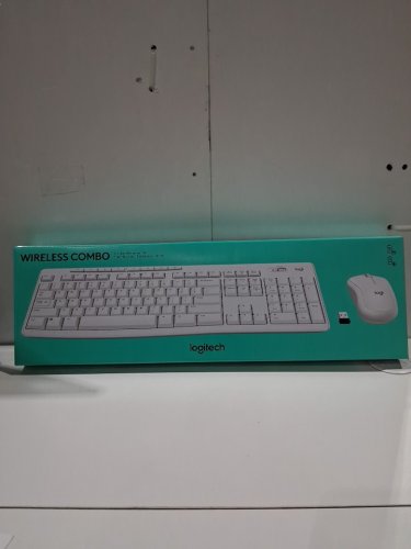 2PC LOGITECH FULL-SIZE WIRELESS COMBO - ADJUSTABLE HEIGHT KEYBOARD WITH WIRELESS MOUSE - OFF WHITE - (MODEL: 920-013290) image 2