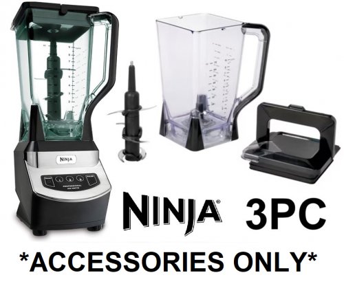 3PC NINJA PITCHER, BLADE AND LID - 2.15L - *ACCESSORIES ONLY* - BLACK (MODEL:NJ600WMC) image 1