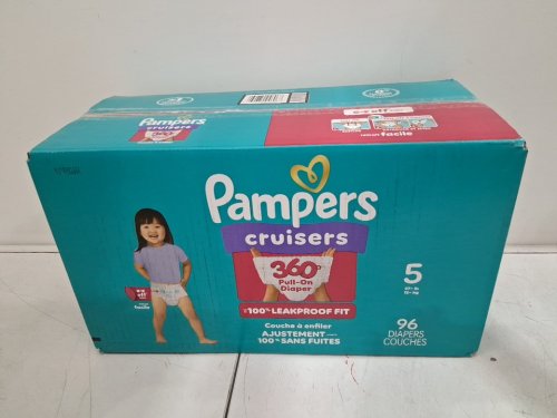 77PK PAMPERS PULL ON CRUISERS 360° 100% leakproof DISPOSABLE BABY DIAPERS - SIZE 5 (27LBS+) image 2