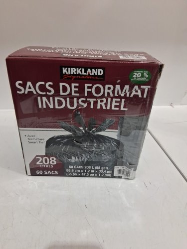 60PK KIRKLAND SIGNATURE  Smart Tie Industrial Drum Liners - 55 GAL - BLACK (MODEL: 878519) image 2