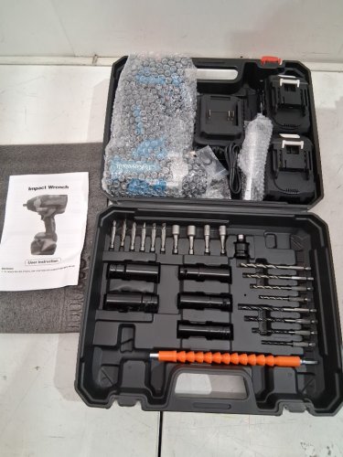 P-Koyebolt Cordless Impact Impact Gun driver kit with batteries and accessories - 740ft/lbs - blue/black image 2