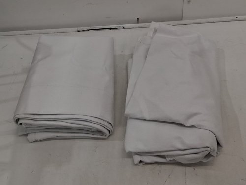 (2 panel) Room Darkening Thermal Insulated tab top Curtains - 50" x 90" (each) - white image 3