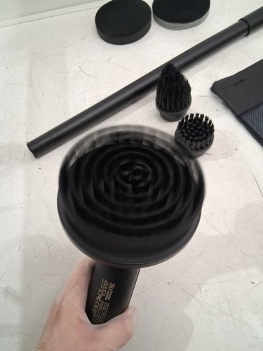 hoto electric spin scrubber brush with 6 Brush Heads - 51" handle - black (model: QWQJS001/1848324) image 6