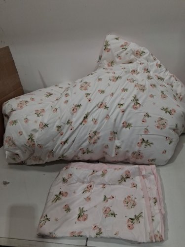 3pc Nayoroom Floral Duvet Cover with shams reversable - queen - pink image 3