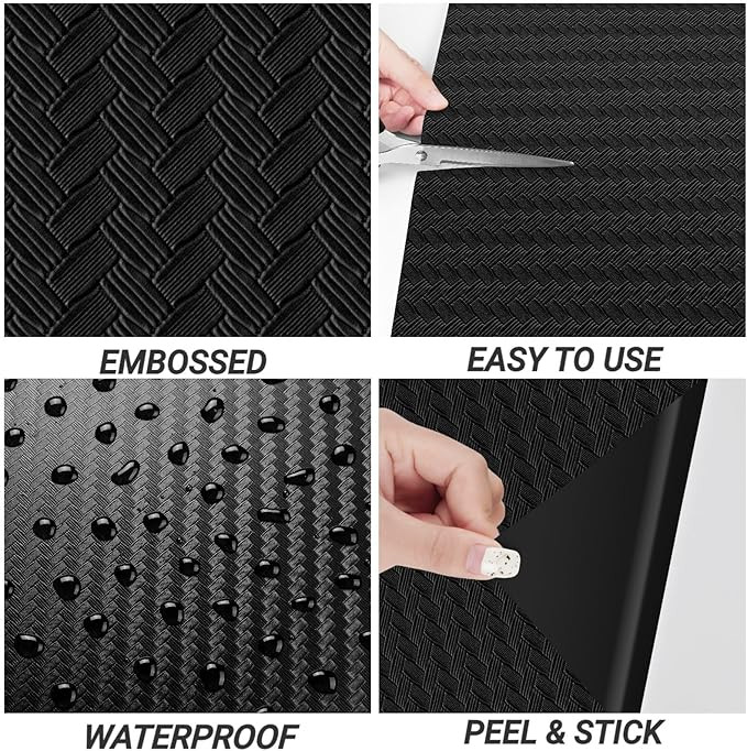 Decotalk multi-purpose adhesive contact paper - 24" x 5M - textured Black Crosshatch (Model: H0U1) image 2