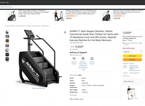 GOIMU COMMERCIAL GRADE STAIR STEPPER EXERCISE MACHINE - BLACK (MODEL: GOIMU-T1) image 2