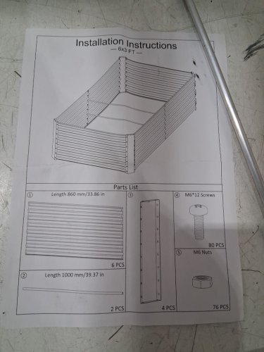 VERAFARM open base rectangle Metal Galvanized Raised Garden Bed Kit- 46ft x 3ft x 1ft / 60gal - black-(model:905A-BK CA NEW) image 3