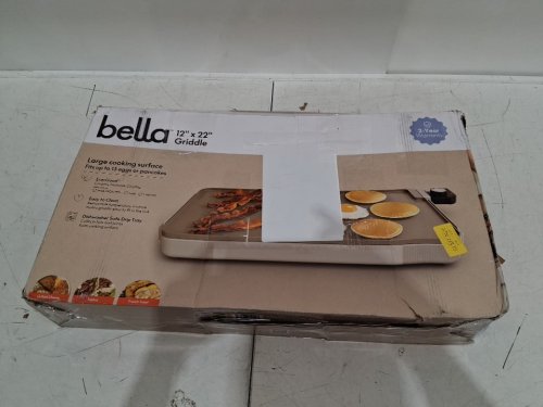 Bella Ceramic electric griddle for cooking at home - 12" x 22" - GREY (model: txg-621/2781607) image 2