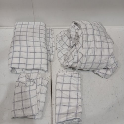 4PC SLUMBERCHILL COOLING BED SHEET SET - QUEEN - WHITE/GREY (MODEL: 1796335) image 2
