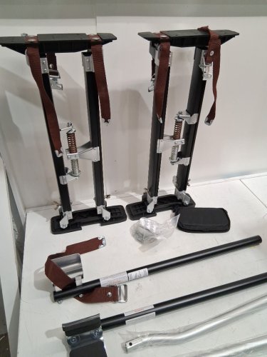 adjustable aluminum Drywall Stilts with Protective Knee Pads - 24" x 40" - black (model: HCST-24BK) image 7