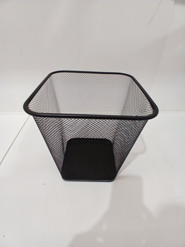 Black Wire mesh open-top waste basket - 10L - black image 3