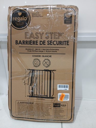 REGALO EASY-STEP METAL WALK-THROUGH SAFETY GATE - 29'' - 38.5" x 30" - WHITE - (MODEL: 1160DS) image 2