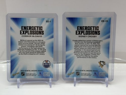 CONNOR MCDAVID & SIDNEY CROSBY SKYBOX METAL ENERGETIC EXPLOSIONS CARDS image 3