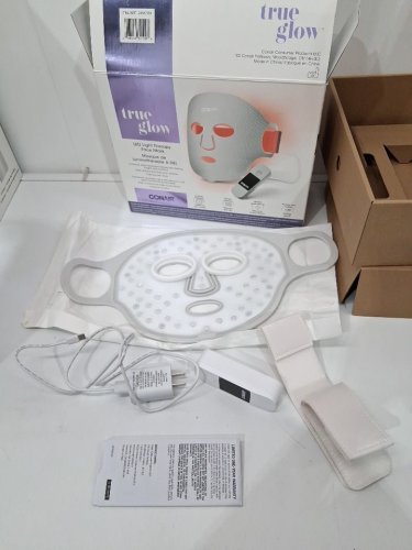 conair true glow led light therapy face mask with velour storage pouch - white (model: 2456789) image 3