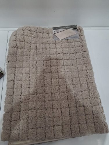 Mineral Spring Plush Grid Bath Mat - 2FT x 3FT - tan/beige (MODEL: 1796299) image 2