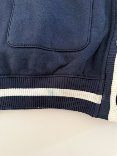 women's gap fleece cardigan - extra small - NAVY/WHITE (style: 1907280) image 2