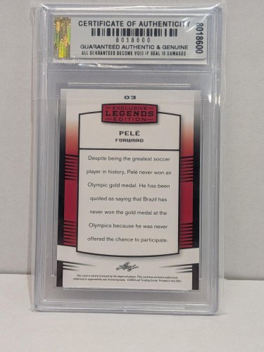 PELE EXCLUSIVE EDITION FIFA CARD - JDCC GEM MINT 10 - 2016 LEAF LEGENDS #03 image 3