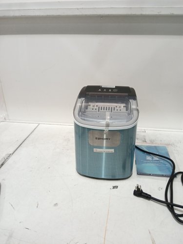 EUHOMY COUNTERTOP ICE MAKER MACHINE WITH HANDLE, BASKET AND SCOOP - MAKES 26LBS PER DAY - STAINLESS STEEL - (MODEL: IM001-BSI-CAEH / IM-06S) image 4