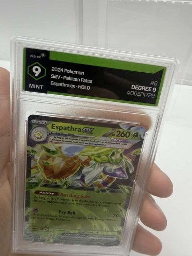 Degree Graded 9 mint 2024 pokemon s&d paldean fates espathra ex 006/091 card image 2